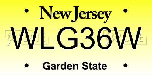 WLG36W New Jersey License Plate