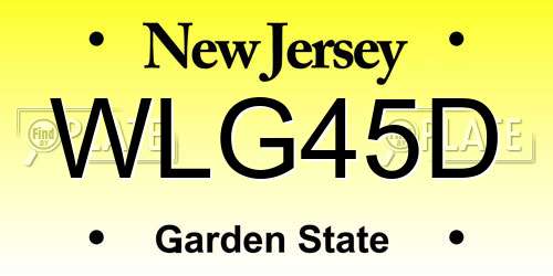 WLG45D New Jersey License Plate