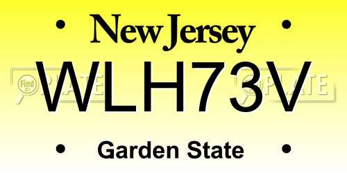 WLH73V New Jersey License Plate