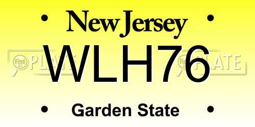 WLH76 New Jersey License Plate