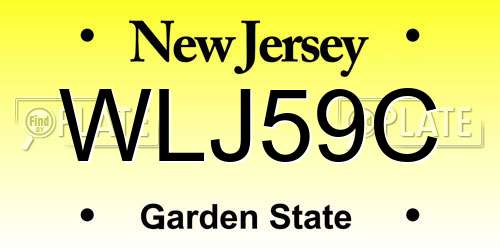 WLJ59C New Jersey License Plate
