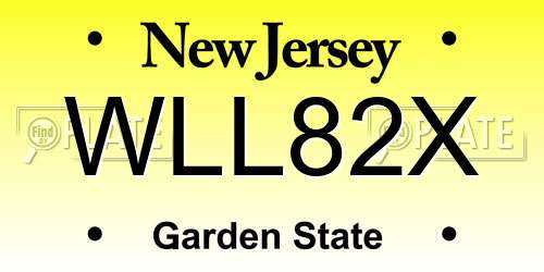 WLL82X New Jersey License Plate