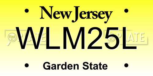 WLM25L New Jersey License Plate