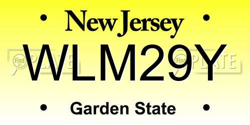 WLM29Y New Jersey License Plate
