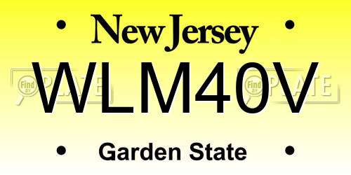 WLM40V New Jersey License Plate