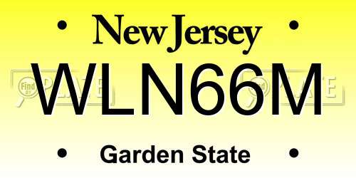WLN66M New Jersey License Plate