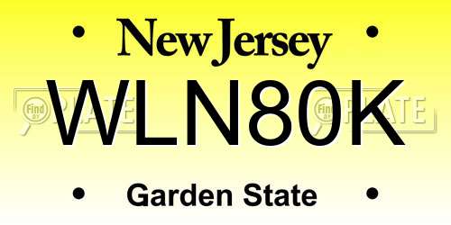 WLN80K New Jersey License Plate