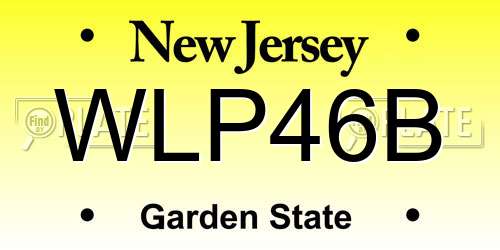 WLP46B New Jersey License Plate