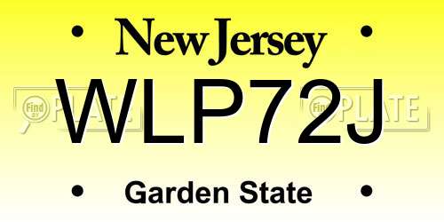 WLP72J New Jersey License Plate