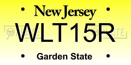 WLT15R New Jersey License Plate