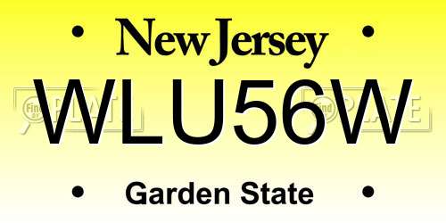 WLU56W New Jersey License Plate