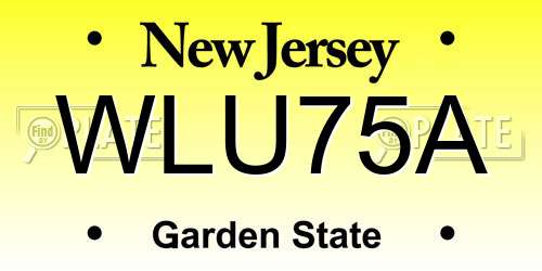 WLU75A New Jersey License Plate