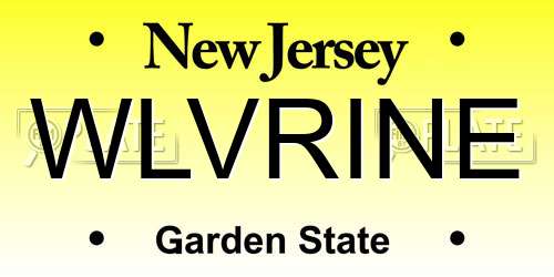 WLVRINE New Jersey License Plate