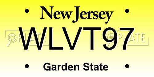 WLVT97 New Jersey License Plate