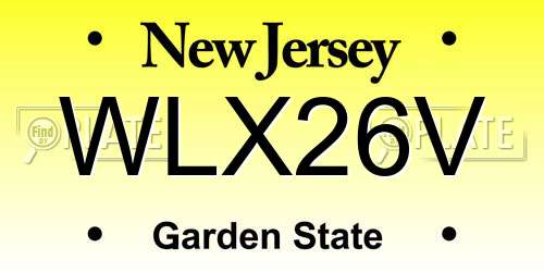 WLX26V New Jersey License Plate