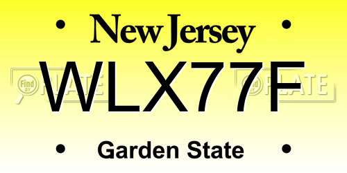 WLX77F New Jersey License Plate