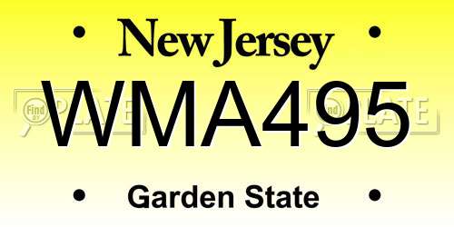 WMA495 New Jersey License Plate