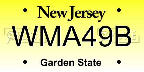 WMA49B New Jersey License Plate