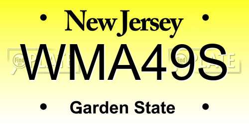 WMA49S New Jersey License Plate