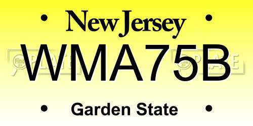 WMA75B New Jersey License Plate
