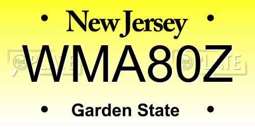 WMA80Z New Jersey License Plate