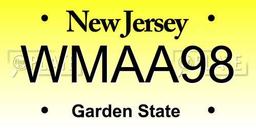 WMAA98 New Jersey License Plate