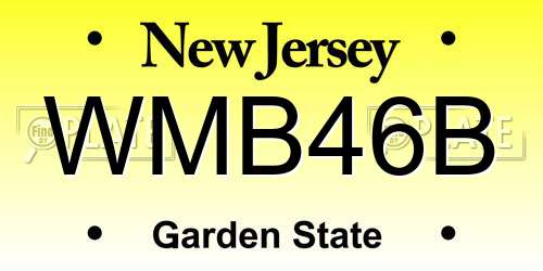 WMB46B New Jersey License Plate