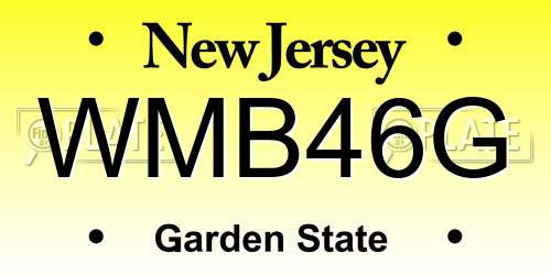 WMB46G New Jersey License Plate