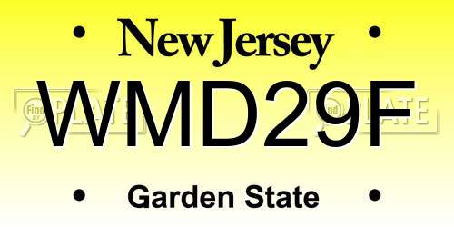 WMD29F New Jersey License Plate