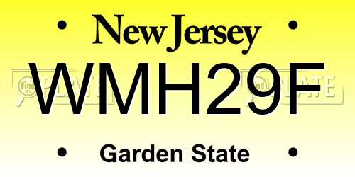 WMH29F New Jersey License Plate