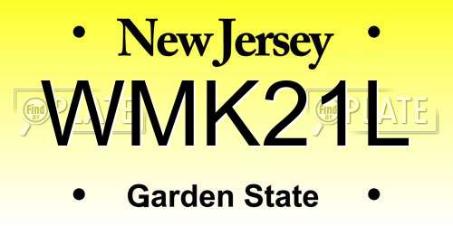 WMK21L New Jersey License Plate