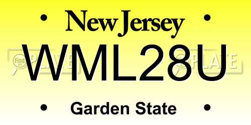 WML28U New Jersey License Plate