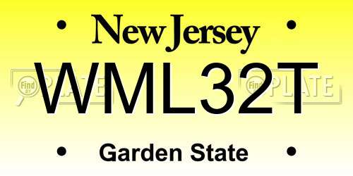 WML32T New Jersey License Plate