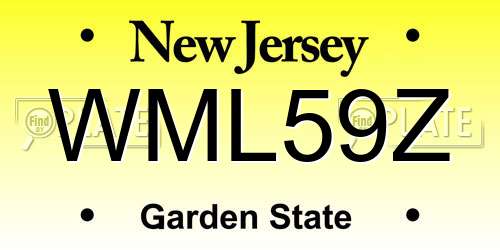 WML59Z New Jersey License Plate