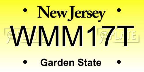 WMM17T New Jersey License Plate