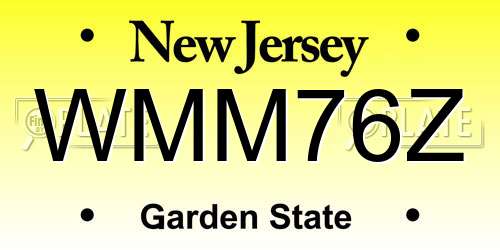 WMM76Z New Jersey License Plate