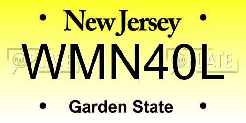 WMN40L New Jersey License Plate