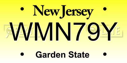 WMN79Y New Jersey License Plate