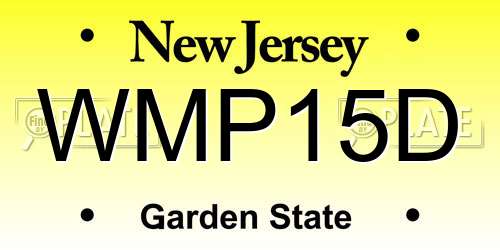 WMP15D New Jersey License Plate