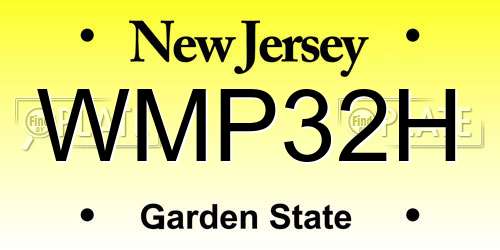 WMP32H New Jersey License Plate