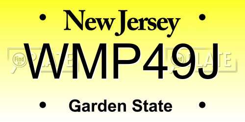 WMP49J New Jersey License Plate