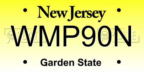 WMP90N New Jersey License Plate