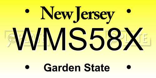 WMS58X New Jersey License Plate