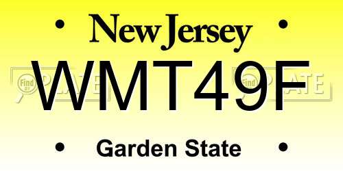WMT49F New Jersey License Plate