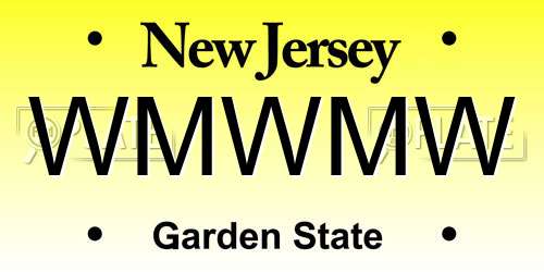 WMWMW New Jersey License Plate