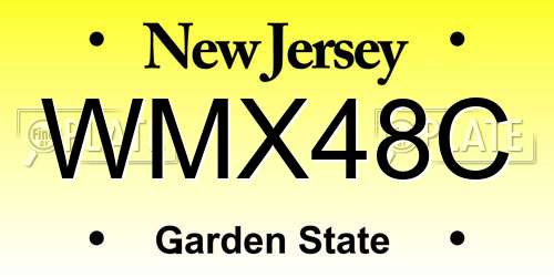 WMX48C New Jersey License Plate