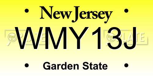 WMY13J New Jersey License Plate