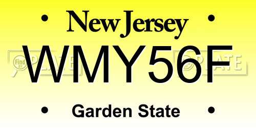 WMY56F New Jersey License Plate