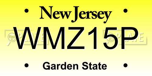 WMZ15P New Jersey License Plate
