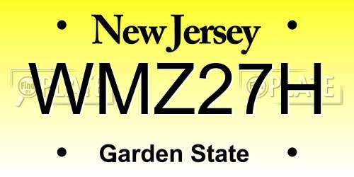 WMZ27H New Jersey License Plate